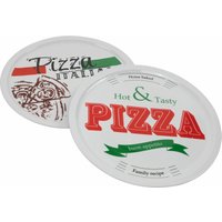2er Set Pizza Teller - 31,5 cm - Pizzateller Speiseteller Porzellan Geschirr Tellerset von SPETEBO