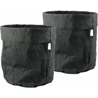 Spetebo - Papier Blumentopf 32 x 30 cm - anthrazit / 2er Set - Kraftpapier Übertopf - Deko Blumen Pflanzen Tasche Beutel Tüte Topf faltbar Spetebo - Papier Blumentopf 32 x 30 cm - anthrazit / 2er Set - Kraftpapier Übertopf - Deko Blumen Pflanzen Tasche Beutel Tüte Topf faltbar von SPETEBO