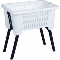 Wäschekorb mit klappbaren Füßen 60 x 40 cm - weiß - Kunststoff Stand Wäschebox Korb von SPETEBO