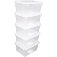 Kunststoff Aufbewahrungsbox transparent - 1,8 L / 5er Set - Universal Klasicht Box mit Deckel 20 x 15 cm - Multibox Lagerbox Sammelbox Organizer Box von SPETEBO