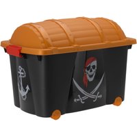 Spetebo - Kinder Rollbox pirat mit Deckel - 57 Liter - Aufbewahrungsbox Spielzeugkiste für Jungen von SPETEBO