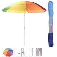 Spetebo - Sonnenschirm bunt 220 cm inkl. Bodenhülse - 50+ uv Schutz - Strandschirm Schirm von SPETEBO