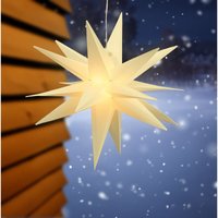 Spetebo - 3D Advents Stern mit 15 led in warm weiß - 35 cm - Outdoor Weihnachten Fenster Hänge Deko für Außen mit Timer Batterie betrieben von SPETEBO