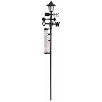 5in1 Solar Wetterstation - 158 x 24 cm - Garten Leuchte Thermometer Wind- und Niederschlagsmesser von SPETEBO