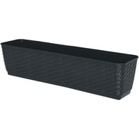 Balkon Blumenkasten mit Halterung und Bewässerungssystem - 60 x 15 cm - Kunststoff Geländer Pflanztopf in anthrazit - Pflanzkasten Blumentopf zum Balkon Blumenkasten mit Halterung und Bewässerungssystem - 60 x 15 cm - Kunststoff Geländer Pflanztopf in anthrazit - Pflanzkasten Blumentopf zum von SPETEBO