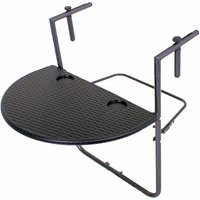 Spetebo - Balkon Hängetisch Rattan Optik in anthrazit - halbrund - 60x63 cm - Klapptisch höhenverstellbar Tisch klappbar Balkon von SPETEBO