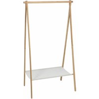 Spetebo - Bambus Kleider Ständer mit Stoff Ablage - 155 x 86 - Holz Stand Garderobe klappbar mit Kleiderstange von SPETEBO