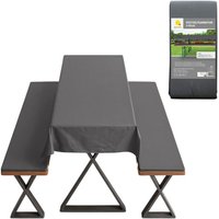 Spetebo - Bierzeltgarnitur Auflagenset gepolstert anthrazit - 3-teilig - Set aus 2 Bankauflagen mit Halteschlaufen und 1 Tischdecke von SPETEBO