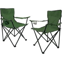 Spetebo - Camping Klappstuhl mit Getränkehalter 2er Set - grün - Campingstuhl klappbar mit Tragetasche - Stuhl faltbar für Festival Freizeit Garten Spetebo - Camping Klappstuhl mit Getränkehalter 2er Set - grün - Campingstuhl klappbar mit Tragetasche - Stuhl faltbar für Festival Freizeit Garten von SPETEBO