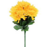 Chrysanthemen Strauß künstlich 2er Set - gelb - Deko Blumenstrauß mit 7 Stielen - Strauß Kunst Päonie Dekorpflanze Kunstblumen Blumen Bouquet von SPETEBO