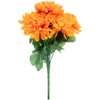 Spetebo - Chrysanthemen Strauß künstlich 2er Set - orange - Deko Blumenstrauß mit 7 Stielen - Strauß Kunst Päonie Dekorpflanze Kunstblumen Blumen von SPETEBO