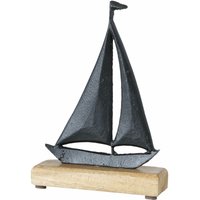 Deko Aufsteller Segelboot - 22cm - Mango Aluminium Tisch Fenster Dekoration Boot von SPETEBO