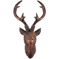 Spetebo - Deko Hirschgeweih bronze - 40 cm - Hirschkopf Wanddeko zum aufhängen - Jagd Hirsch Geweih Skulptur von SPETEBO