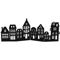Deko Holz Skyline klappbar 50 x 22 cm - schwarz - Weihnachts Stadt Silhouette zur Tischdekoration - Weihnachtsdeko Tischdeko für Weihnachten von SPETEBO