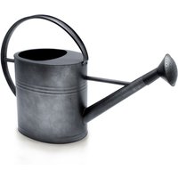 Spetebo - Deko Zink Gießkanne anthrazit - 7 l - Metall Kanne mit langem Ausguss - Zinkgießkanne nostalgisch Gartenkanne verzinkt mit Brausekopf von SPETEBO