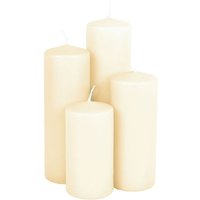 Echtwachs Stumpenkerzen 4er Set - creme weiß - Deko Festtags Advents Weihnachts Kerze natur von SPETEBO