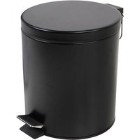 Spetebo - Edelstahl Tretmülleimer 5 Liter - schwarz - Metall Kosmetikeimer in zeitlosem Design - Mülleimer Treteimer Abfalleimer klein mit von SPETEBO