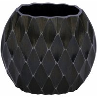 Spetebo - Aluminium Blumenvase schwarz - oval / 17 cm - Alu Tisch Deko Blumen Vase Metall von SPETEBO