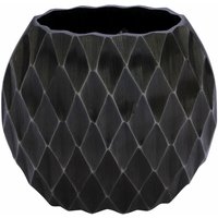 Aluminium Blumenvase schwarz - oval / 23 cm - Alu Tisch Deko Blumen Vase Metall von SPETEBO