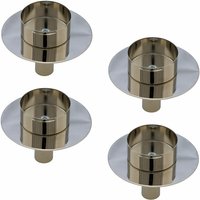 Flaschen Teelicht Halter aus Metall - 4er Set / 7,5 cm - silber von SPETEBO