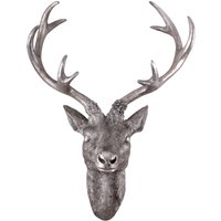 Spetebo - Hirschgeweih 10 Ender - Wand Deko in Silber Optik 30x15 cm - Hirschkopf Skulptur Jagd Geweih Spetebo - Hirschgeweih 10 Ender - Wand Deko in Silber Optik 30x15 cm - Hirschkopf Skulptur Jagd Geweih von SPETEBO