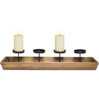 Holz Advents Kerzenleuchter mit 4 Kerzentellern - 56 x 12 cm - Weihnachts Kerzenständer mit integriertem Deko Tablett - Kerzenhalter Adventskranz Holz Advents Kerzenleuchter mit 4 Kerzentellern - 56 x 12 cm - Weihnachts Kerzenständer mit integriertem Deko Tablett - Kerzenhalter Adventskranz von SPETEBO