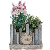 Holz Pflanztopf eckig - 25x18x17cm - Garten Deko Pflanzschale Blumen Topf Kasten von SPETEBO