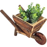 Spetebo - Holz Schubkarre natur - 30 x 19 cm - Deko Pflanzkasten zum hinstellen von SPETEBO