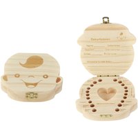 Spetebo - Holz Zahndose Junge - Milchzahn Dose Milchzähne Box Zahn Döschen Geschenkidee von SPETEBO