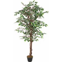 Spetebo - Kunstpflanze benjamini im Blumentopf - 160 cm - Deko Pflanze Zimmerpflanze künstlich Kunstbaum von SPETEBO