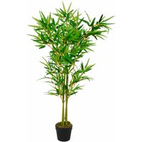 Spetebo - Kunstpflanze im Blumentopf 115 cm - Bambus - Deko Pflanze im schwarzen Topf von SPETEBO