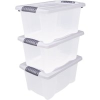 Spetebo - Kunststoff Stapelbox mit Deckel 30 x 20 cm - 3er Set / jeweils 7 Liter - Aufbewahrungsbox mit Griff - Spielzeugkiste Lagerbox Multibox von SPETEBO