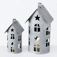 Spetebo - Laterne luzern 2er Set in runder Hausform - Eisen grau lackiert Spetebo - Laterne luzern 2er Set in runder Hausform - Eisen grau lackiert von SPETEBO