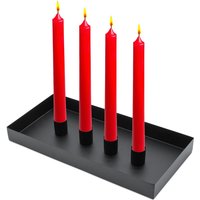 Magnet Kerzentablett für Stabkerzen 30 cm Rechteckiges - schwarz - Metall Kerzenständer mit 4 magnetischen Haltern - Deko Tablett Festtags Advents Magnet Kerzentablett für Stabkerzen 30 cm Rechteckiges - schwarz - Metall Kerzenständer mit 4 magnetischen Haltern - Deko Tablett Festtags Advents von SPETEBO