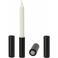 Magnet Stabkerzen Ständer 4er Set - schwarz / 10 cm - Metall Tafelkerzen Festatgskerzen Halter groß von SPETEBO