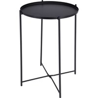 Spetebo - Metall Beistelltisch schwarz klappbar – 47 x 35 cm – Couchtisch mit abnehmbaren Tablett - Sofatisch Dekotisch Blumentisch faltbar von SPETEBO