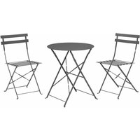Spetebo - Metall Bistro Set anthrazit - 3er Set - Garten Sitzgruppe von SPETEBO