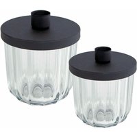Metall Stabkerzen Halter mit Glas - 2er Set - Deko Tafel Kerzen Ständer schwarz Metall Stabkerzen Halter mit Glas - 2er Set - Deko Tafel Kerzen Ständer schwarz von SPETEBO