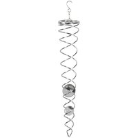 Metall Windspirale twister silber - 43 cm - Deko Windspiel mit Glas Kugel - Sonnenfänger Lichtspiel für Garten Balkon Fenster von SPETEBO
