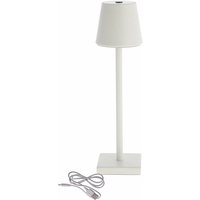Spetebo - Metall led Akku Tischleuchte für Außen warm weiß 38 x 12 cm - weiß - Outdoor Touch Leuchte Nachttischlampe Schreibtischlampe Deko Lampe von SPETEBO
