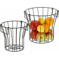 Spetebo - Metallkorb mit Henkel im 2er Set - ca. 27x24 / 21x20 cm - Obstkorb aus Metall mit Griff - Obstschale Obst Korb Aufbewahrungskorb Spetebo - Metallkorb mit Henkel im 2er Set - ca. 27x24 / 21x20 cm - Obstkorb aus Metall mit Griff - Obstschale Obst Korb Aufbewahrungskorb von SPETEBO