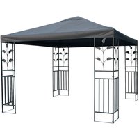 Pavillon Ersatzdach wasserdicht mit pvc Beschichtung 3 x 3 Meter - anthrazit - Universal Pavillondach - Garten Party Pavillon Dach Sonnenschutz von SPETEBO