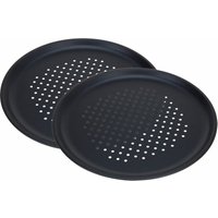 Spetebo - Pizza Backblech 2er Set - ∅ 32 cm - antihaft rund gelocht Flammkuchen Blech von SPETEBO