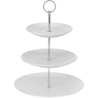 Spetebo - Porzellan Etagere - 27 cm / weiß - mit 3 Etagen von SPETEBO