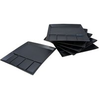 Spetebo - Raclette und Fondue Teller eckig schwarz - 6er Set - Menüteller Grillteller Tapas Platte mit 5 Kammern Spetebo - Raclette und Fondue Teller eckig schwarz - 6er Set - Menüteller Grillteller Tapas Platte mit 5 Kammern von SPETEBO