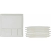 Spetebo - Raclette und Fondue Teller eckig weiß - 6er Set - Menüteller Grillteller Tapas Platte mit 5 Kammern Spetebo - Raclette und Fondue Teller eckig weiß - 6er Set - Menüteller Grillteller Tapas Platte mit 5 Kammern von SPETEBO