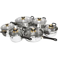 Spetebo - Stahl Kochtopf-Set - 12-teilig - Pfannen und Töpfe mit Glas Deckel Spetebo - Stahl Kochtopf-Set - 12-teilig - Pfannen und Töpfe mit Glas Deckel von SPETEBO