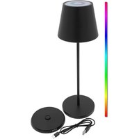 Led Akku Touchleuchte Multi Color mit usb Ladestation - 35 x 11 cm - Tischlampe wiederaufladbar mit Dimmer und Timer für Außen - Garten Deko von SPETEBO