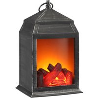 Spetebo - led Laterne mit Kaminfeuer Optik - 26cm - Flammeneffekt Deko Kamin Kaminlaterne von SPETEBO