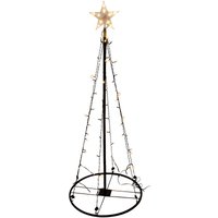 Spetebo - led Lichterbaum mit Stern Spitze 120 cm - 70 led - Metall Weihnachtsbaum in schwarz warm weiß beleuchtet von SPETEBO